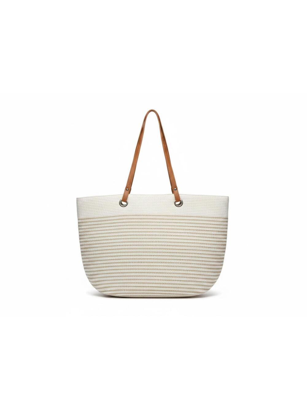 AMIANI Large Woven Bucket Bag (19" × 8"x 12) - Picture 2 of 3